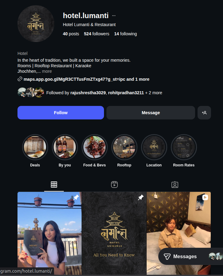 Hotel Lumanti Instagram
